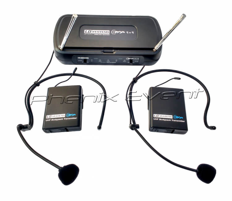 2 micros casque sans fil et un récepteur ld systems eco 2x2 bph2