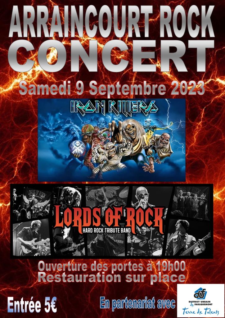 affiche du concert arraincourt rock 2023