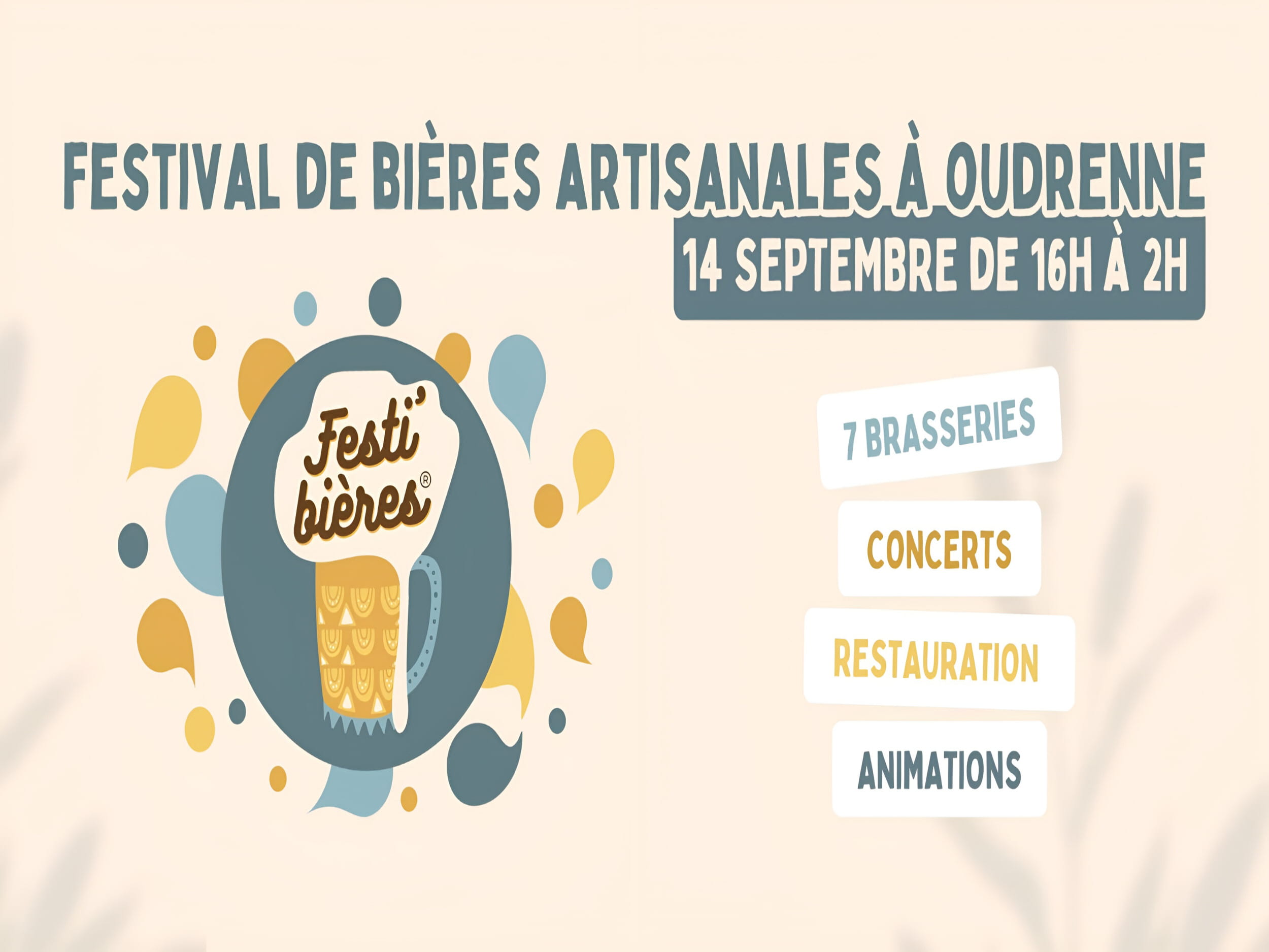 affiche du festi'bières 2024 d'Oudrenne