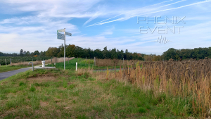 des champs et la croisée des chemins à proximité de Burgebrach lors du pelerinage