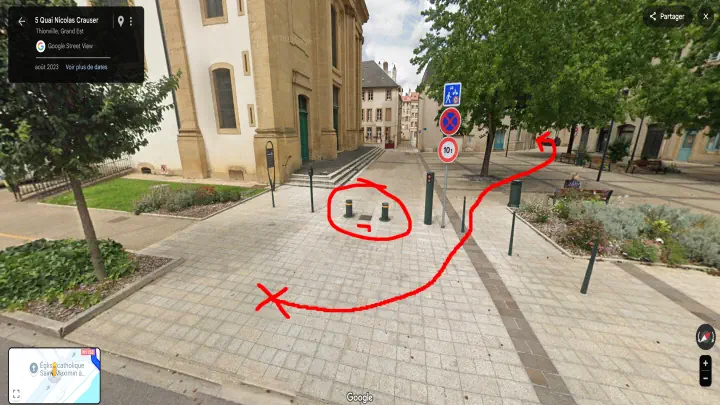 lieu de déchargement et bornes anti-bélier coulissantes