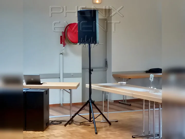 enceinte 500w Phenix Event comprise dans le système de sonorisation installé pour l'aniversaire