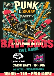 "Punk & Skate Party", événement organisé par Rawdogs au skate park de Yutz