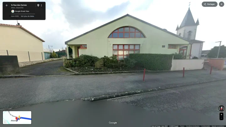 vue de l'extérieure, la salle polyvalente Emile Galle de Atton