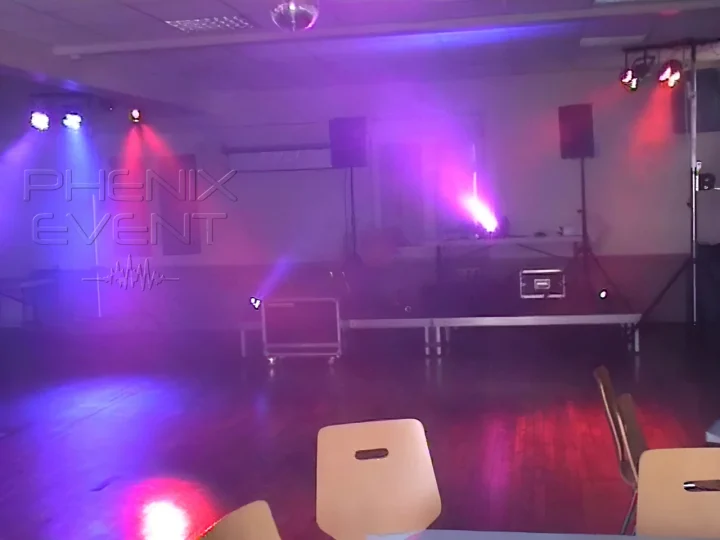 Installation son et lumière par Phenix Event pour une soirée anniversaire à Biding