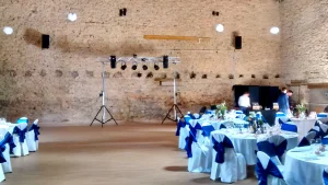 Jeu de lumière professionnel Pack Fête 2 installé pour un mariage au domaine de Raville