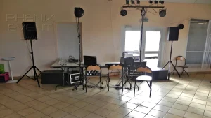 Installation complète de la sono 1500W rms pour l'anniversaire d’Olivier à Many, avec ses lumières personelles