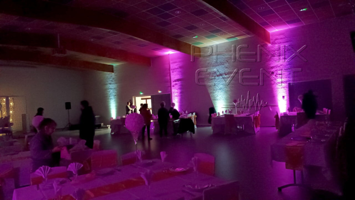 Pack deco Phenix Event installé dans la salle des fêtes de Boulange pour le mariage