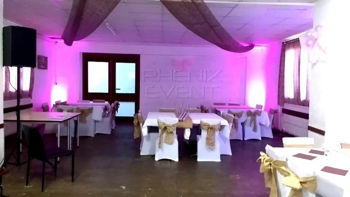 une enceinte 500W et projecteurs LED installés pour un mariage à Haucourt-Moulaine