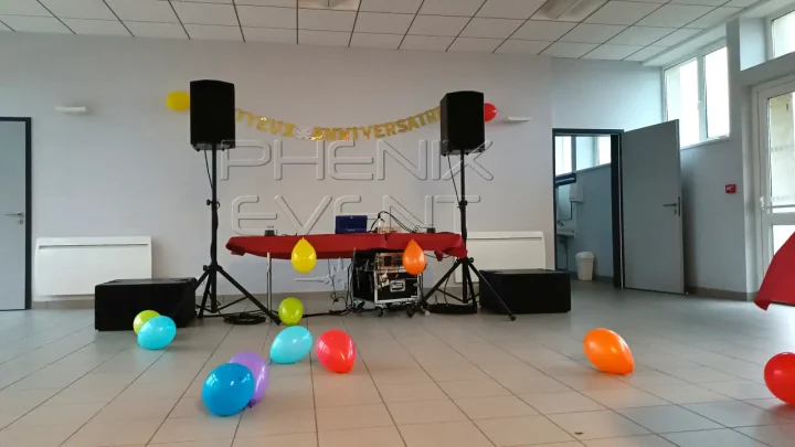 sonorisation 1500w professionnelle Phenix Event installée, salle des fêtes de Helstroff