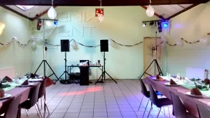 Installation sono 1500w et pack fête1 Phenix Event à la salle des fêtes de Laudrefang
