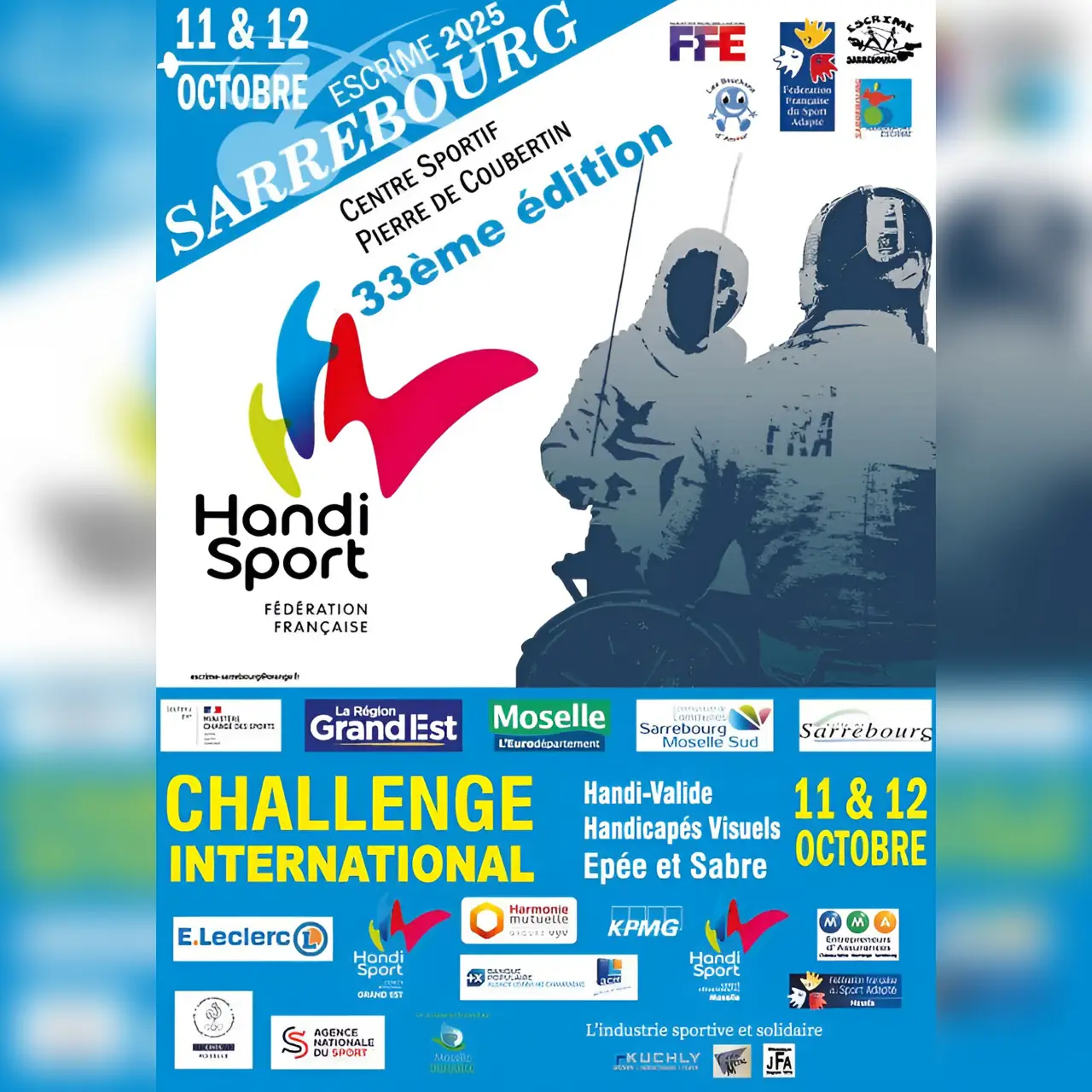 challenge escrime handisport 2025 à sarrebourg , affiche de la compétition