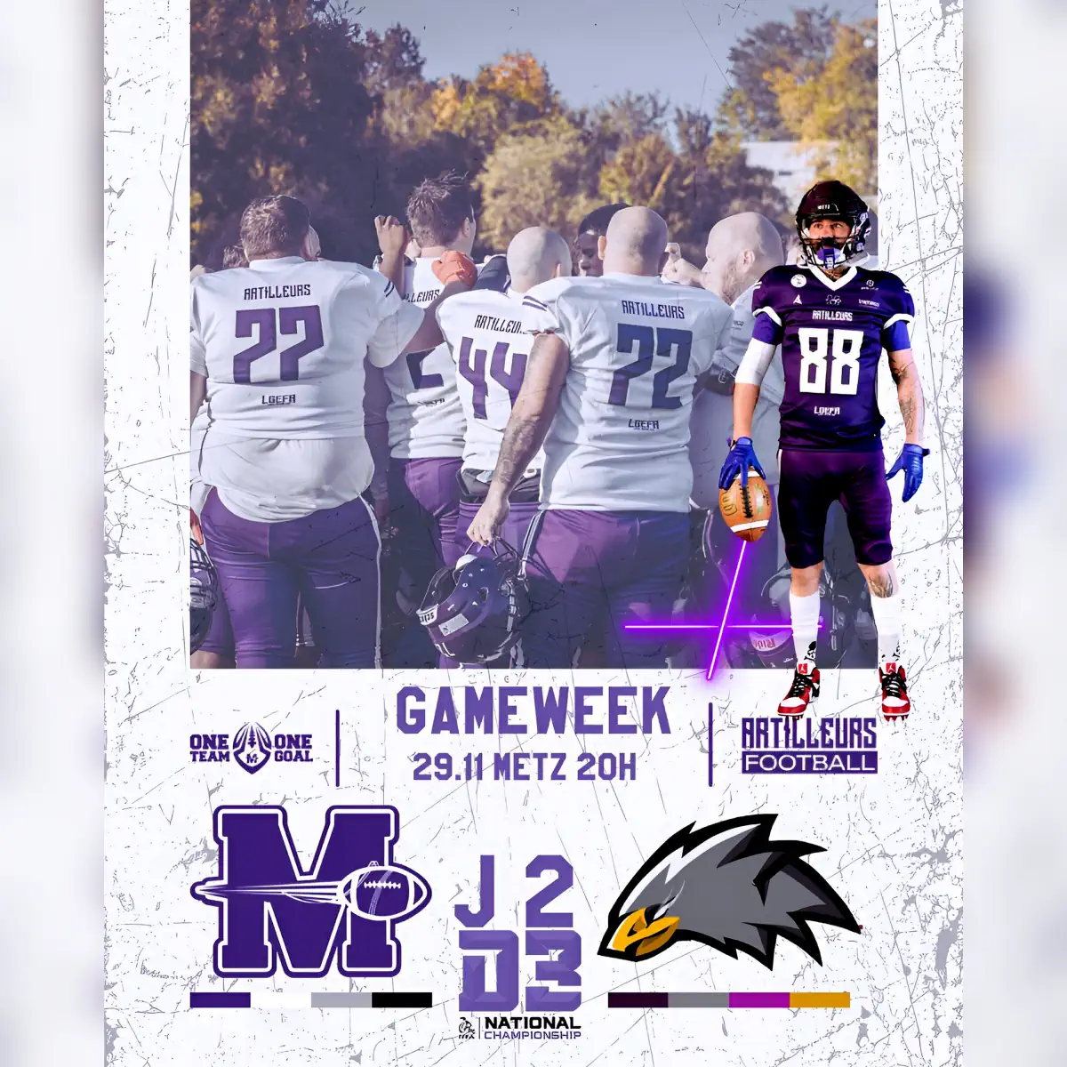 Artilleurs de Metz contre les Black Hawks, affiche de la rencontre