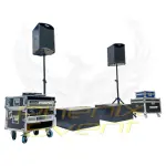 Pack Sono 2000w professionnel composé de deux enceintes 12 pouces 500w sur trépieds et deux caissons de basses 500w