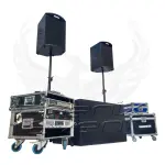 Pack Sono 2200w 12X118M à haut rendement Phenix Event avec deux enceintes 500w sur trépieds et un caisson de basses 1200w
