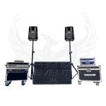 Pack Sono 2600w rms 8x118m phenix event, vu de face