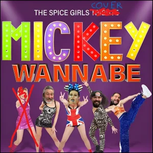 couverture du single Wannabe montrant les Mickey Trump déguisés en spice girls
