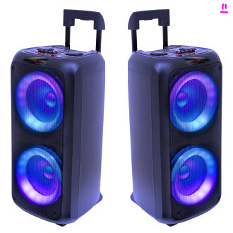 deux enceintes Ibiza Sound lumineuse équipée du bluetooth