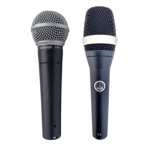 location de microphones filaires, sans fil et pour instruments